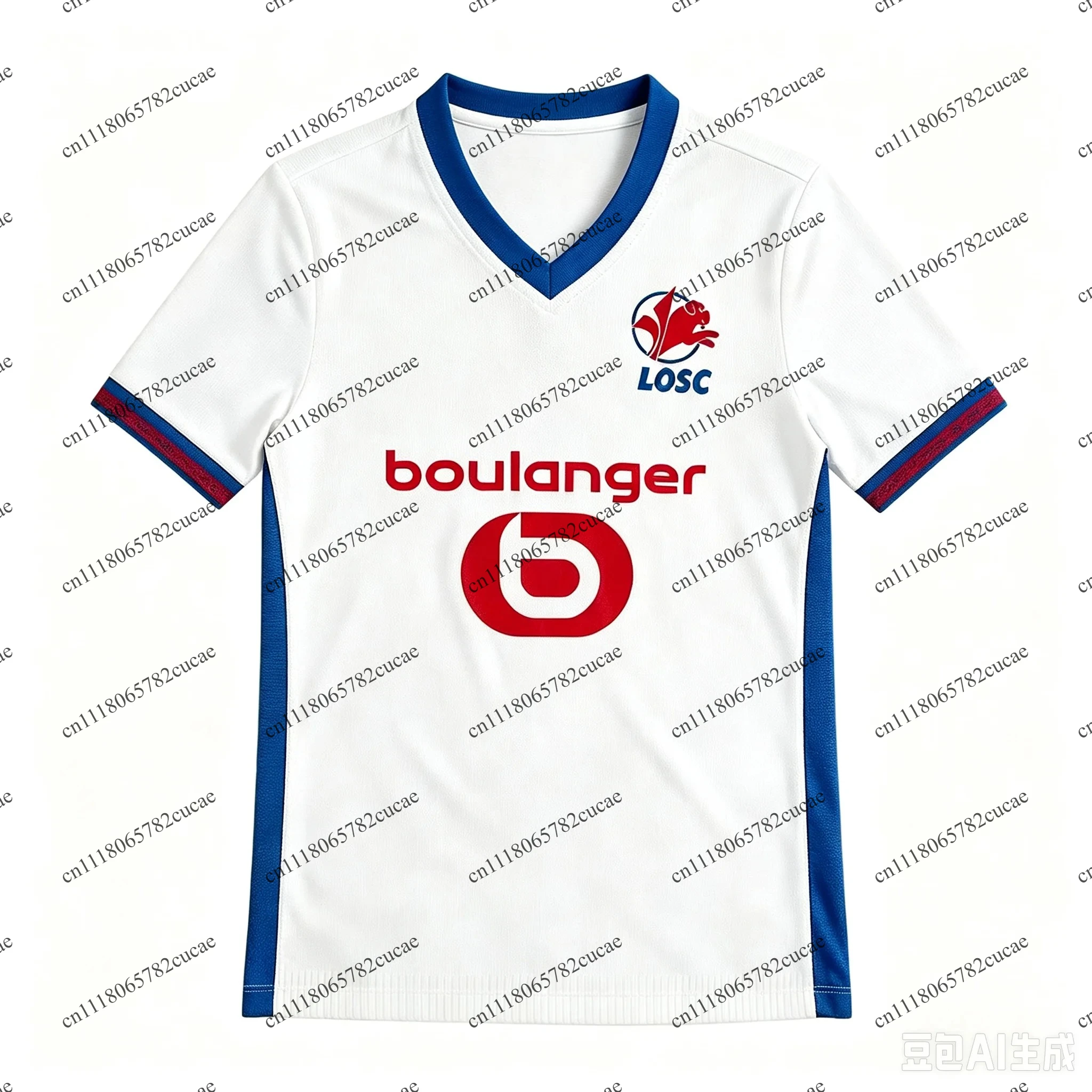 FamilyMatching 2026/2027 LOSC Lille French Football Clubs Jersey T-shirt Summer Sports Oversize Breathable Streetwea Tops