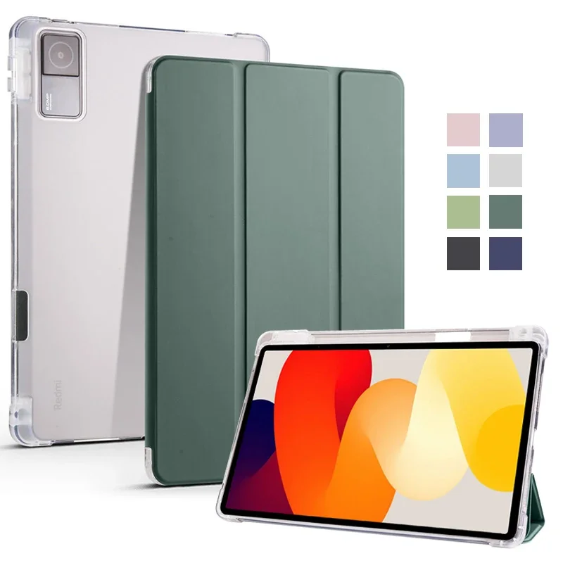 

For Redmi Pad SE Case with Pen Holder Trifold PU Leather Soft Back Stand Tablet Funda For Xiaomi Redmi Pad Se Red Mi Pad SE Case