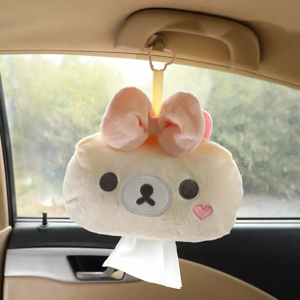 

Коробка для салфеток Rilakkuma, большая вместительная коробка для хранения салфеток для автомобиля и дома, милый держатель для салфеток, универсальный для декора интерьера автомобиля и рабочего стола