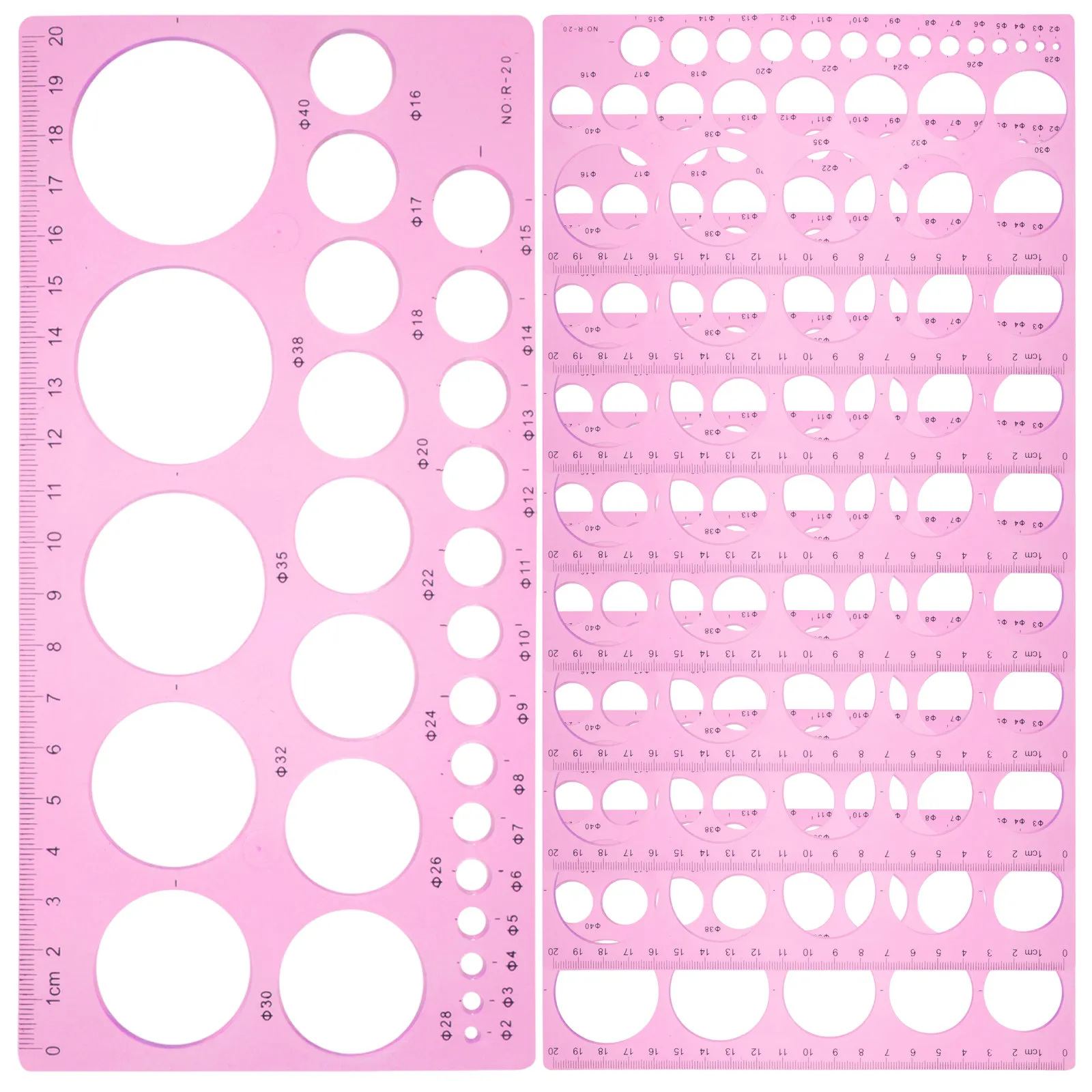 10Pcs Circle Template Geometry Rulers for Artists Designers Art Office School Drawing Measuring Tools Circle Shape Template