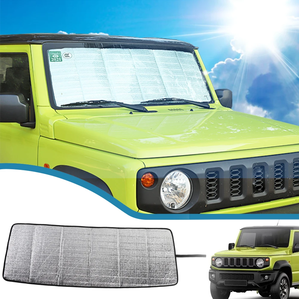 Car Front Windshield Sun Visor Cover for Suzuki Jimny JB64 JB74 2019-2023 Sunshades Insulation Interior Mouldings Accessories