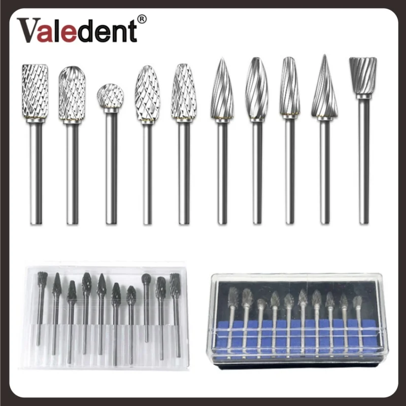 

1set -10Pcs Ø6 x 2.35mm Tungsten Carbide Burs 3/32 Inch Shank Double slot Cutting Burr Bits For Rotary Tool