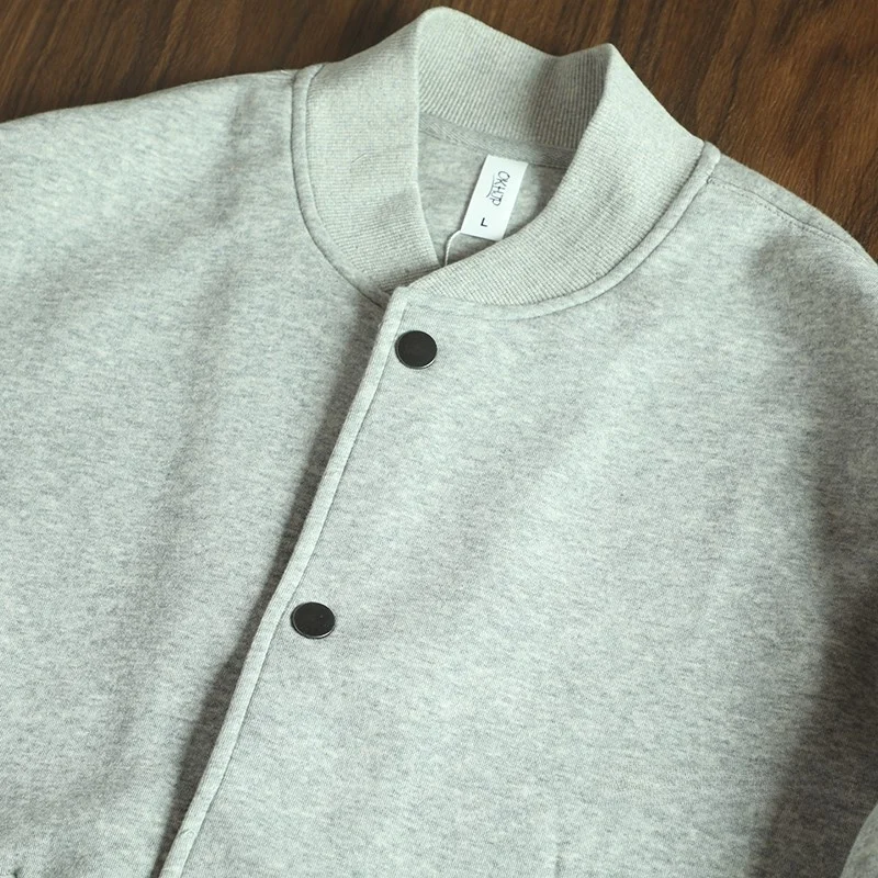 

Silk Air Layer Baseball Collar Men's Casual Jaet Faionable oulder Insert Sve Outerwear Trendy Autumn Wear