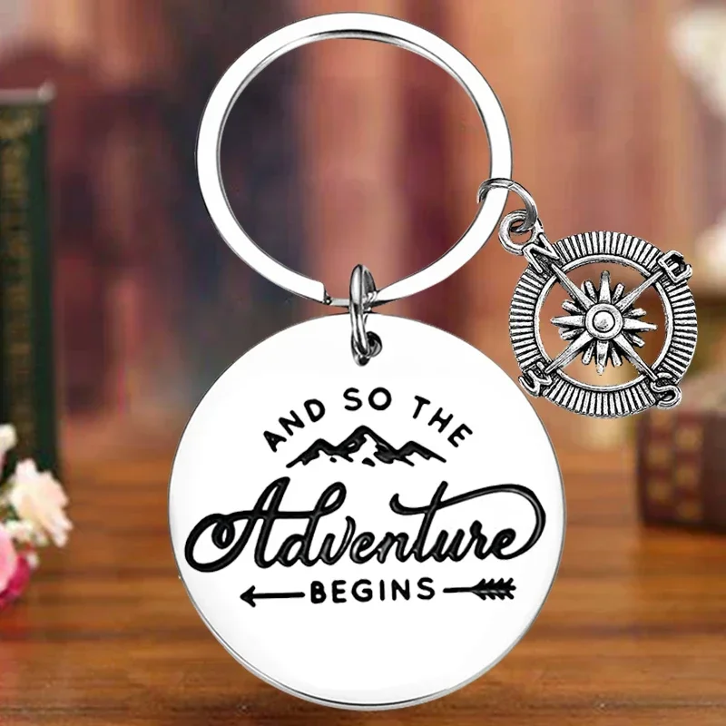 Metal 2023 Graduate Gifts Keychain And So The Adventure Begins Key Chain Pendant College Graduation Gifts