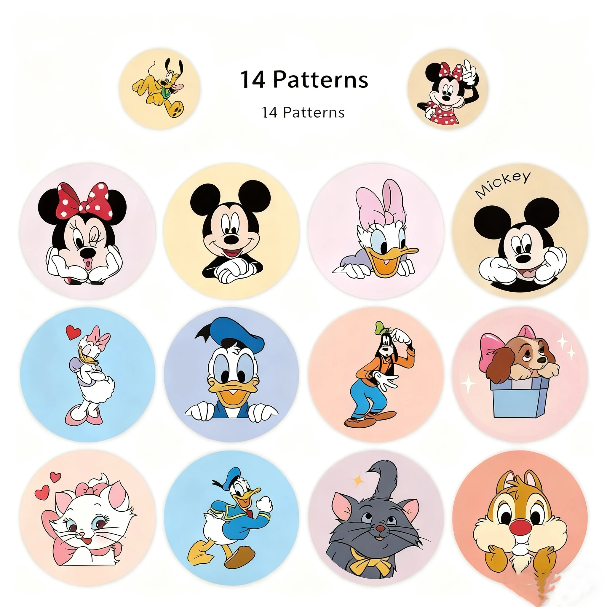 

488pcs (Mickey & His Friends) Donald Duck Cartoon Roll Stickers for Decorating Various Items, Notebook Decoration
