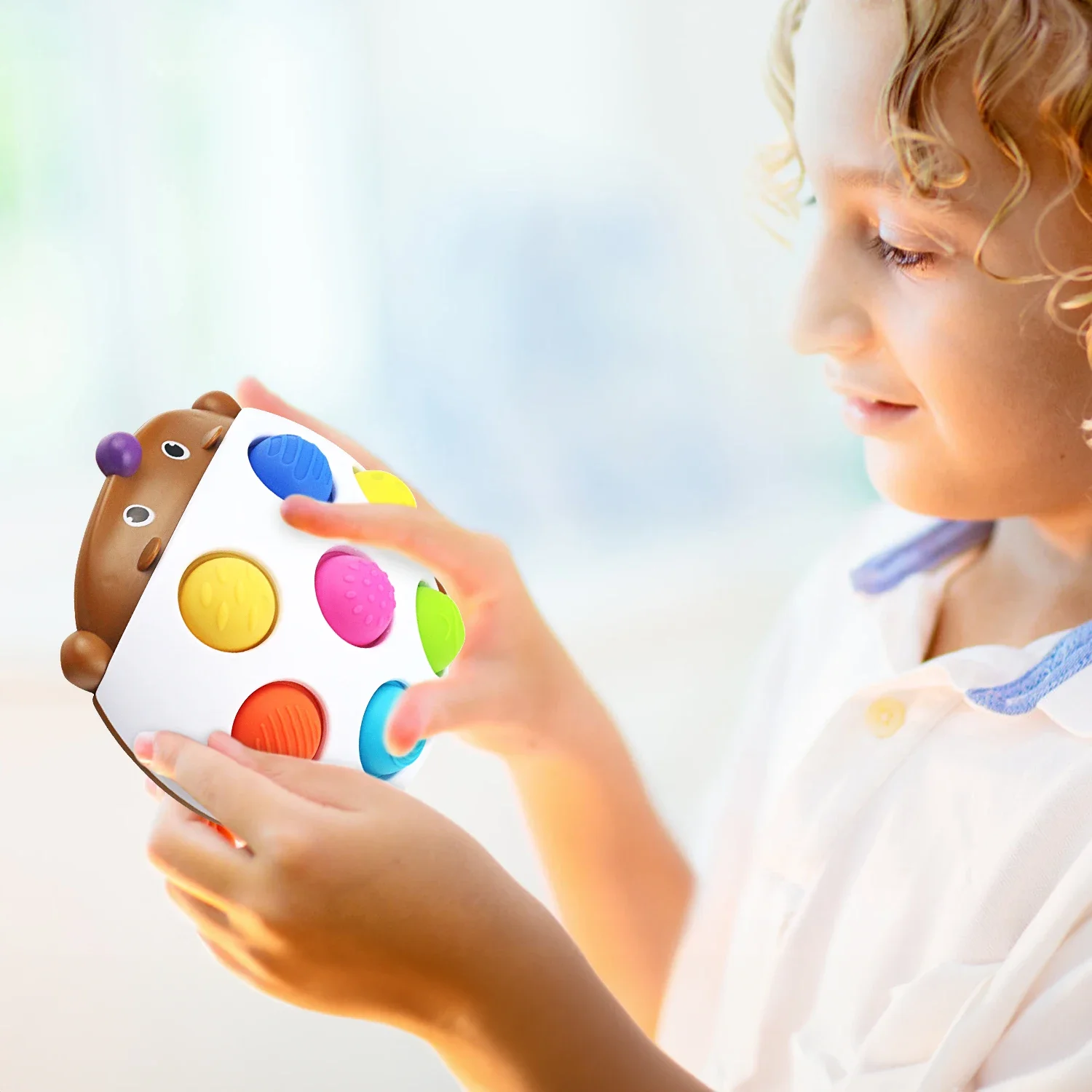 Finger käfer Schnalle Loch Übung für Kinder Finger Flexibilität Trainer Schnalle Musik Igel Spielzeug