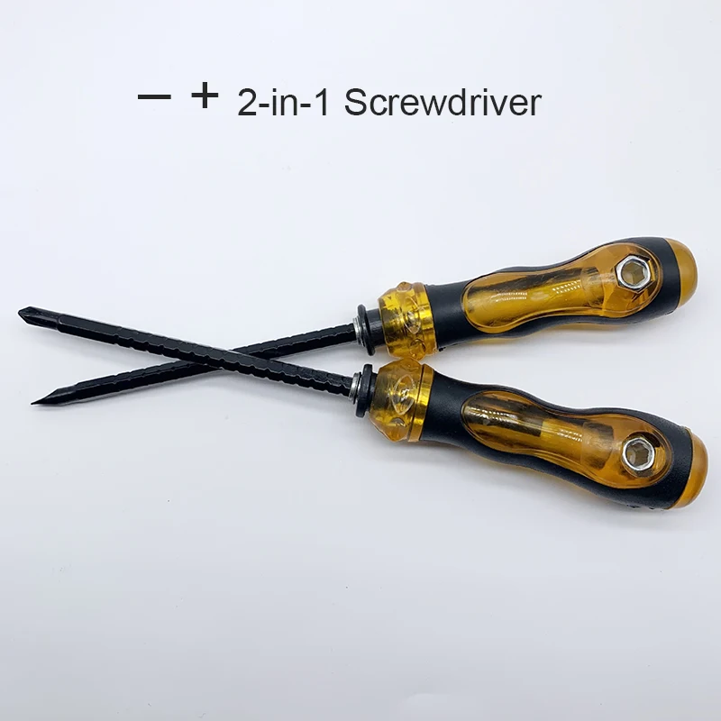 2 in 1 Ratchet Screwdriver Set Short Handle Slotted Cross Screwdriver Household Tool Multifunction Magnetic Telescopic