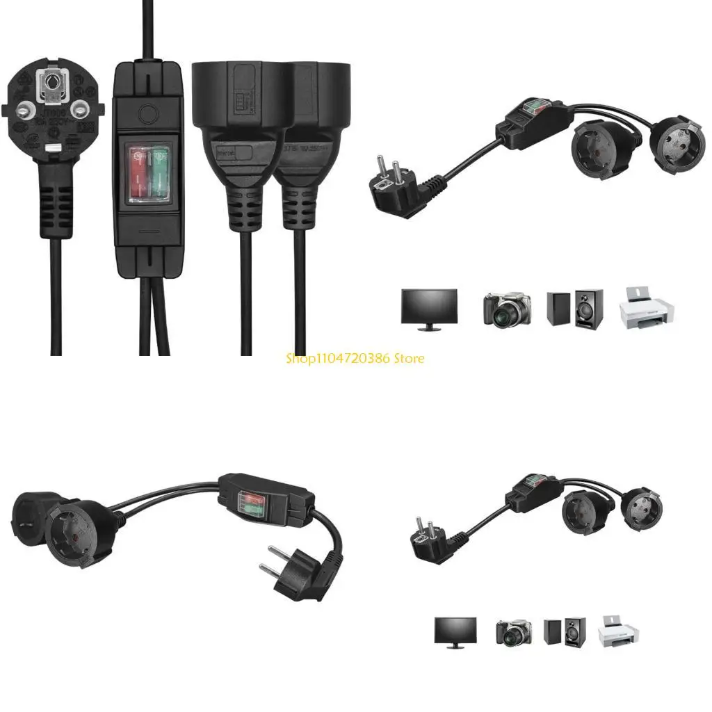 K0EA Industrial Power Adapter Cable with Switching Double 4.8mm Female to 4.8mm Male Protective Contact Extension Cord For
