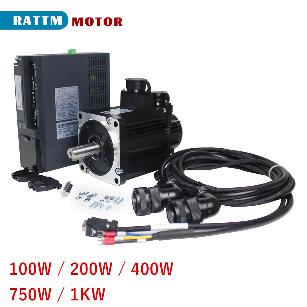 

【Optical Encoder】100W 200W 400W 750W 1KW GDL Series AC Servo Motor Set Kit No Brake + Driver