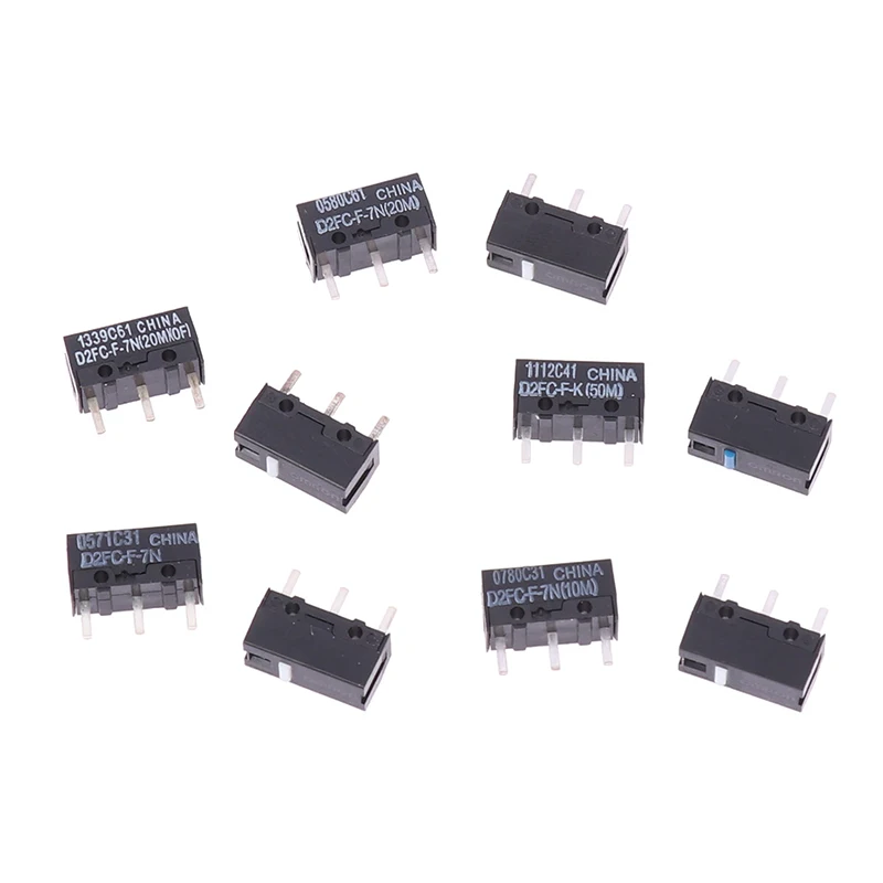 Micro Switch para Mouse, D2FC-F-7N, D2FC-F-K(50M) -RZ, D2F, D2F-01, D2F-01F, D2F-L, D2F-01L, D2F-FL, 2Pcs