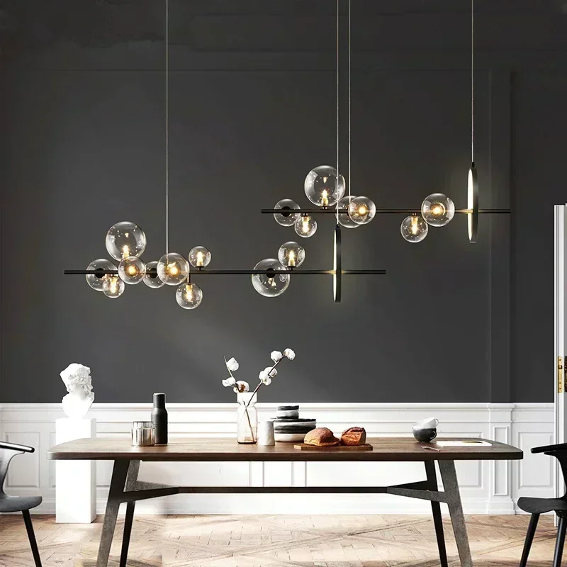 Nordic Luxury Simple Magic Bean LED Pendant Lamp Modern Circular Ceiling Light Restaurant Room Decoration Lighting Fixtures