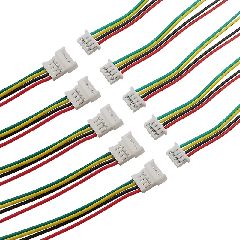 Mini Micro JST, Conector de Terminal de acoplamiento con Cables de 15CM 28AWG, paso de 1,25mm, 4 pines, enchufe macho y hembra