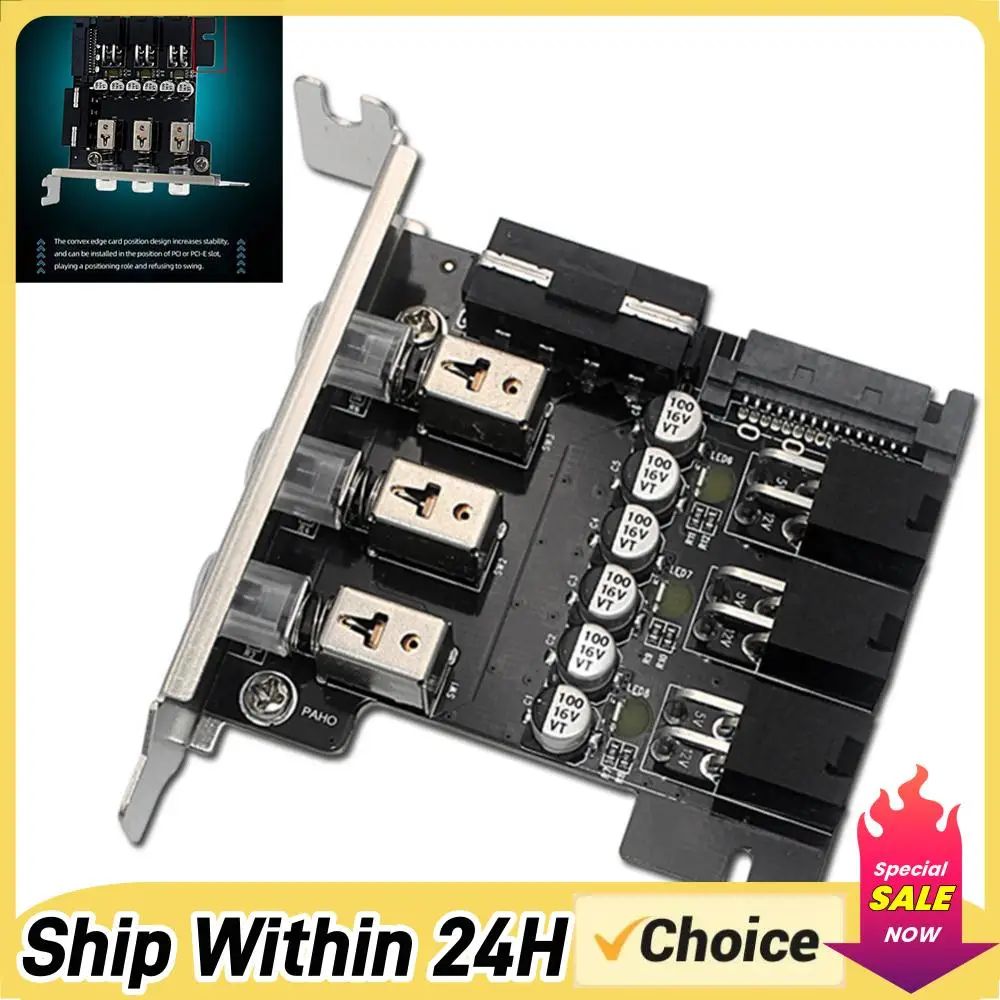 

Power Expansion Card Control Switch 4Pin SATA Power Saving Controller LED Backlit Numbered Intelligent Control Management System