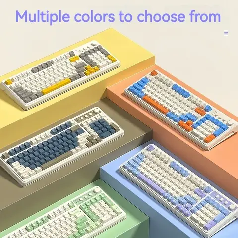 AULA S99 2.4G 무선/블루투스/유선 3 모드 게임용 키보드 RGB 인체 공학적 키보드 사무실 타이핑 음소거 99 키 키보드