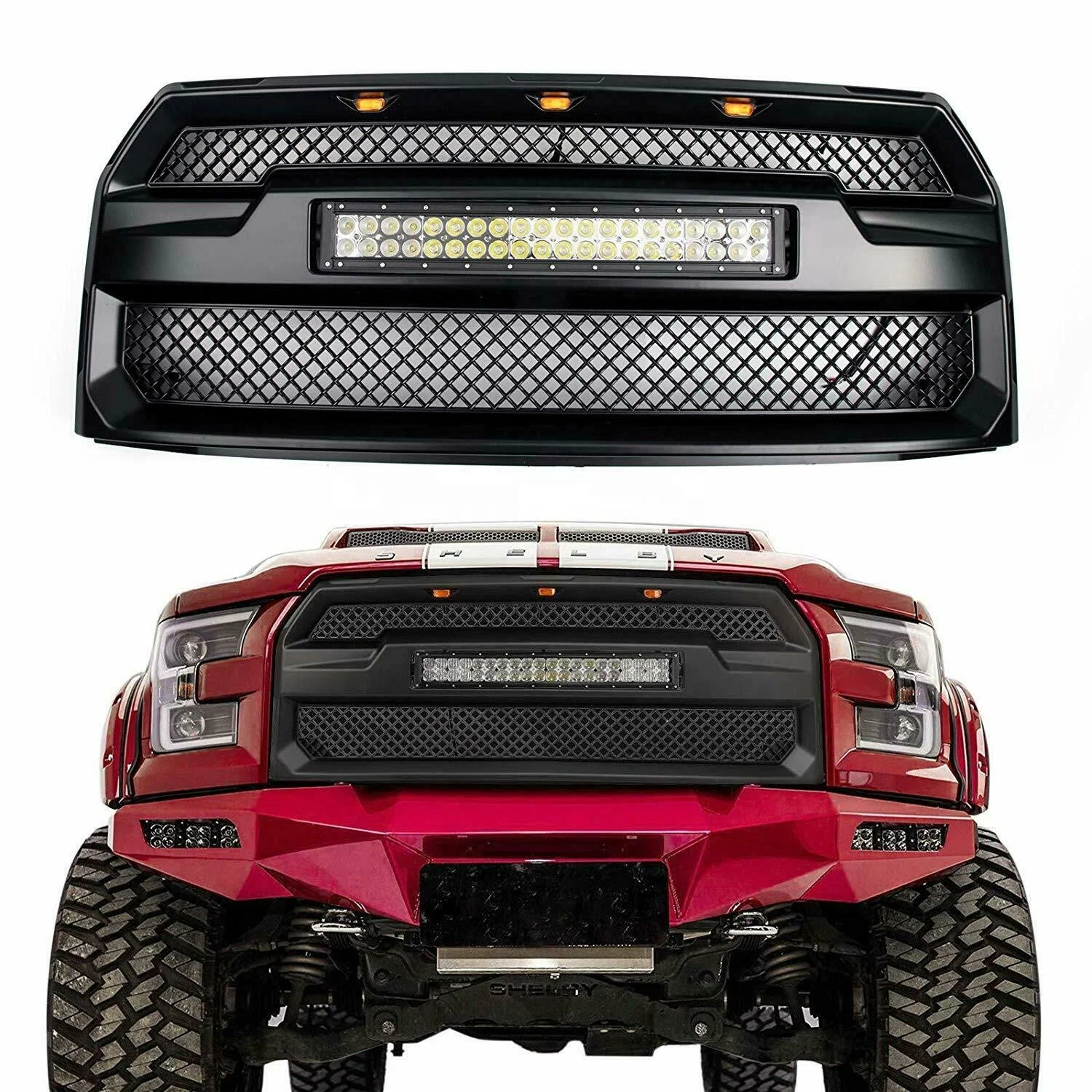 

20 Inch 120W LED Light Bar For 2015-2017 F150 Raptor Style Grille Grill