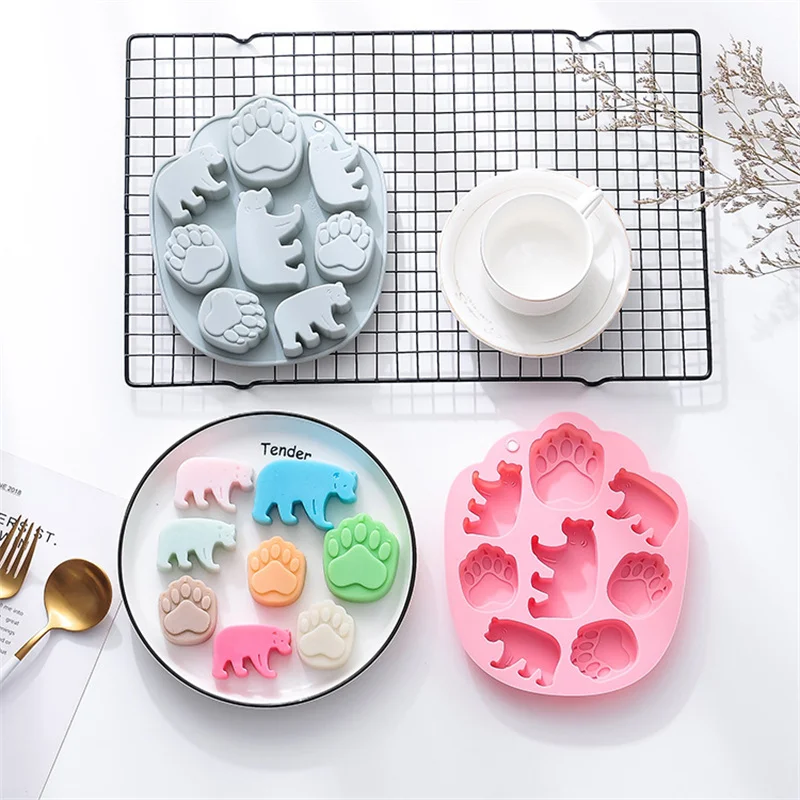 Polar Bear Silicone Ice Lattice Chocolate Cake Mold Baking Mold Ice Box Mold Chocolate Cookies Mold Dessert