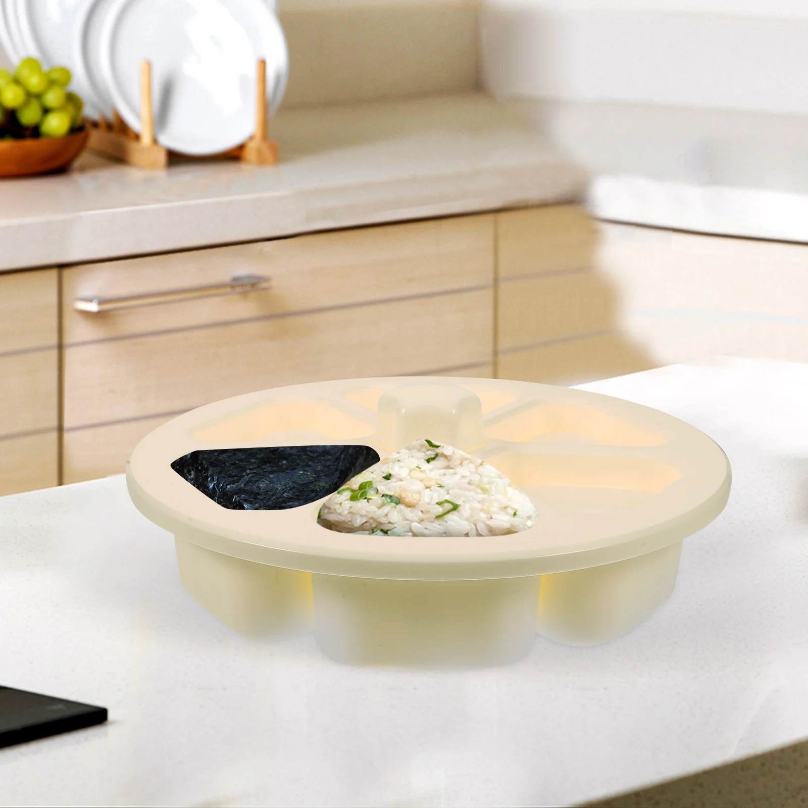 

Kitchen Sushi Making Mold 6 Cavity Rice Ball Shaper Easy to Use and Clean DIY Japanese Sushi Mould Rice Ball Mold