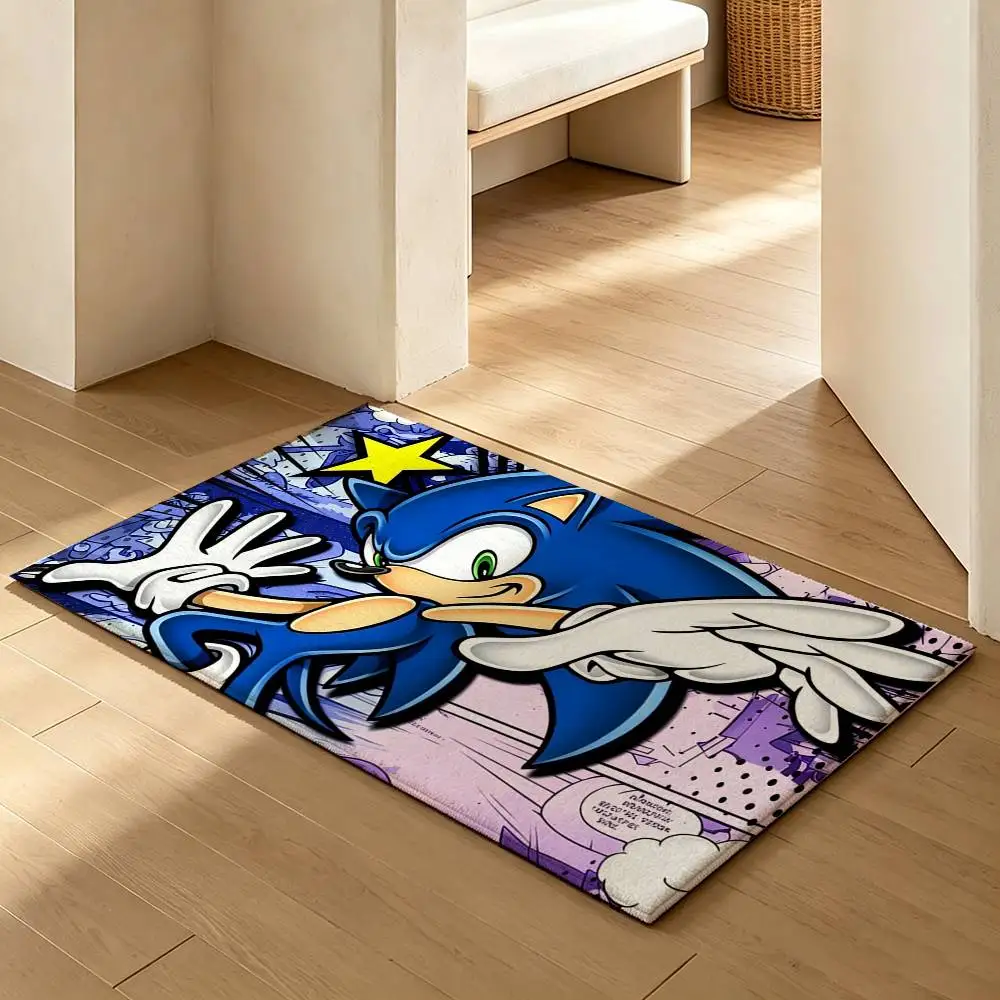S-SonicS H-HedgehogES  Soft Absorbent Decorative Floor Mat for Bathroom Entryway Living Room