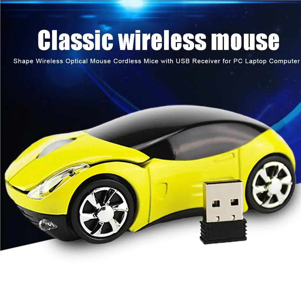 2 4G Wireless Mouse Car Shape Wireless Optical Mouse Cordless Mice with USB Receiver for PC Laptop Computer