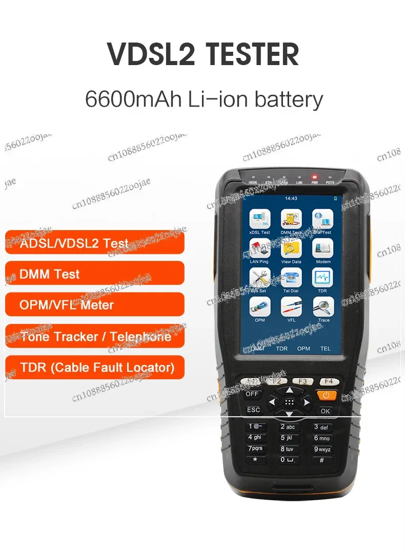 TM-600 VDSL VDSL2 Tester XDSL Line Test and Maintenance Tools DMM OPM VFL Tone Tracker TDR Cable Fault Locator Instrument