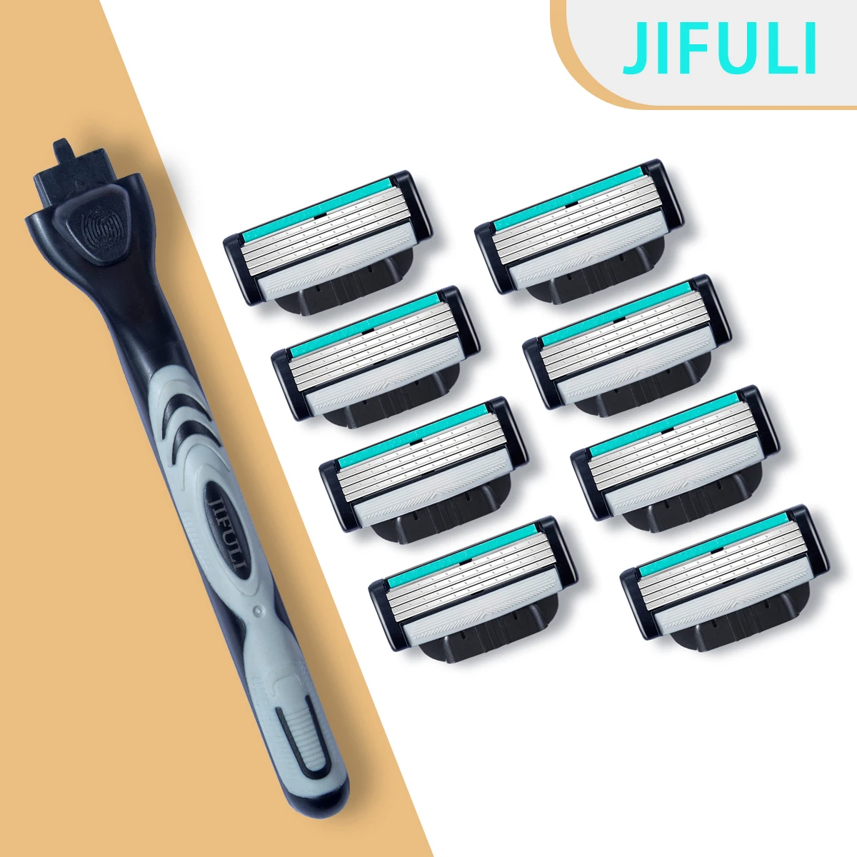 

High Quality Man Safety Razor Blade, 4 Layer German Stainless Steel Shaving Cartridges, Manual Shaver Replaceable Razor Blades