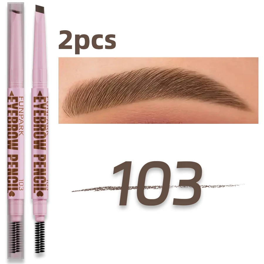 2 in 1 Wenkbrauwpotlood professionele Cosmetica make-up voor vrouwen 5 Kleuren Waterdichte Wenkbrauw Tattoo borstel Langdurige wenkbrauw pen
