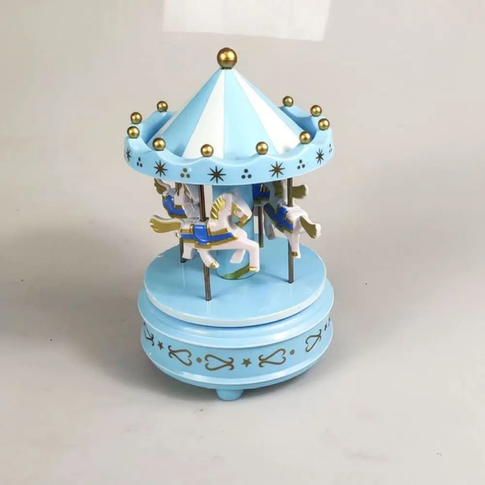 Charming Carousel Music Box Mechanical Rotating Musical Ornament Aesthetic Home Decoration Gift For Children