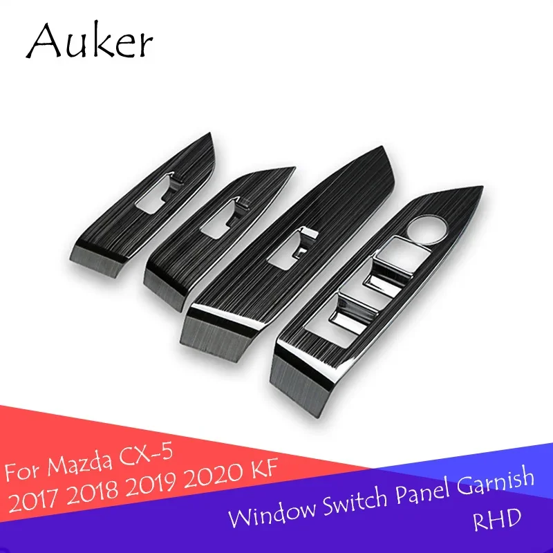 

Car Window Switch Panel Adjustment Knob Cover Frame Stickers Trim for Mazda CX-5 CX5 2017-2019 KF RHD Styling Strips