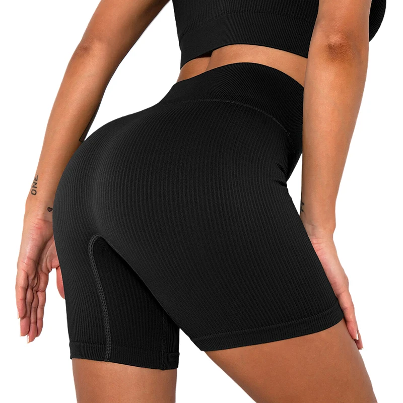 Biker Shorts For Women High Waisted Tummy Control Butt Lifting Black Workout Gym Shorts Yoga Athletic Seamless Yoga Leggings