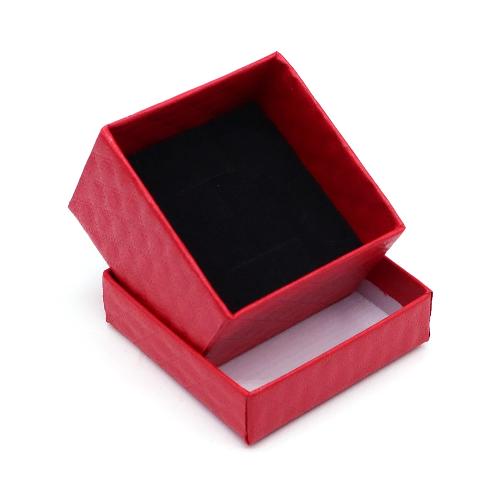 Lots Wholesale Assorted Colors Ring Necklace Jewelry Set Box Trinket Box Necklace Case Earrings Holder 5x5cm Packaging Gift Box