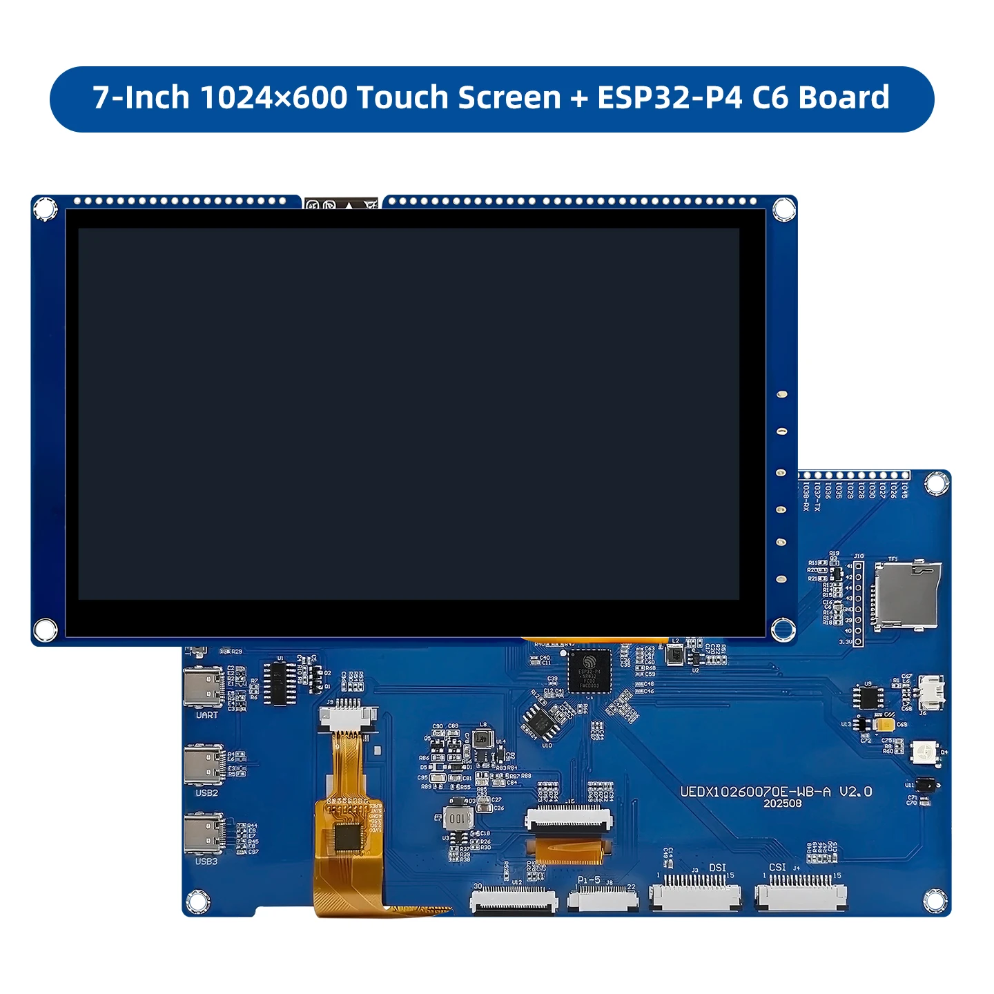 ESP32-P4C6 7 Inch IPS LCD Development Board 1024x600 Capacitive Touch For LVGL Arduino ESP-IDF