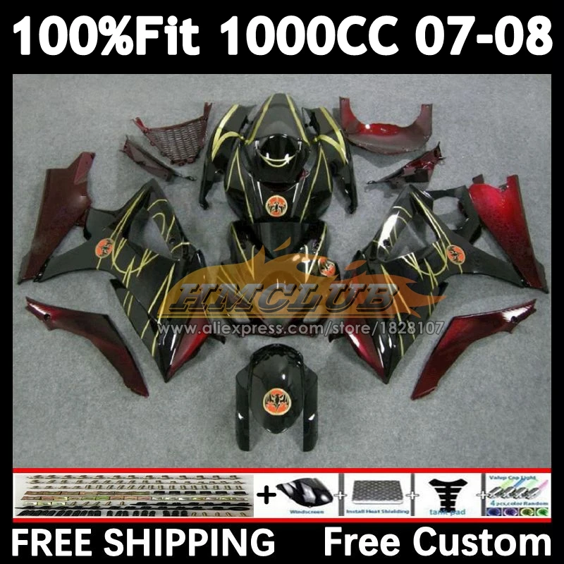 Injection Body For SUZUKI GSXR-1000 K7 GSX-R1000 2007 2008 29No.16 BACARDI bats GSXR1000 1000CC GSXR 1000 CC 07 08 OEM Fairing