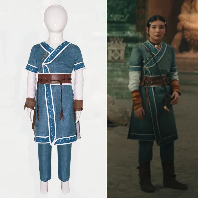Anime Aang Costume Katara Cosplay Avatar The Last Airbender Adult Kid Outfit Carnival Role Play Uniform Men Womena;2,c'4,h.