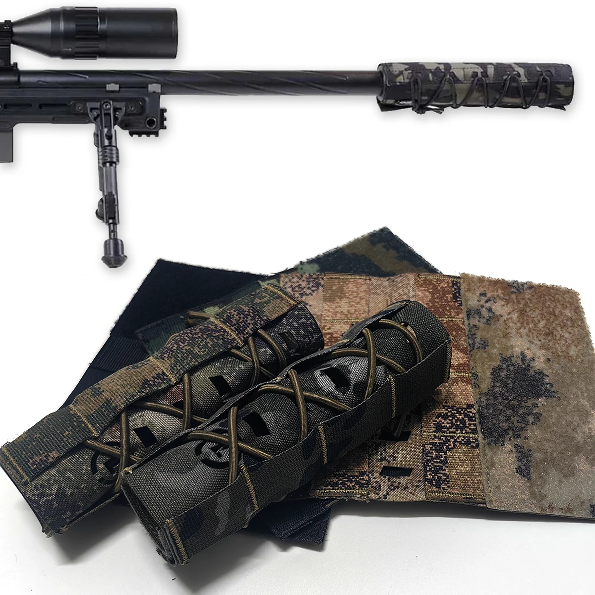 

New Tactical Rifle Suppressor Cover CS Shooting Airsoft Sniper Rifle Silencers Protective Cover Outdoor Hunting Camouflage Cloth