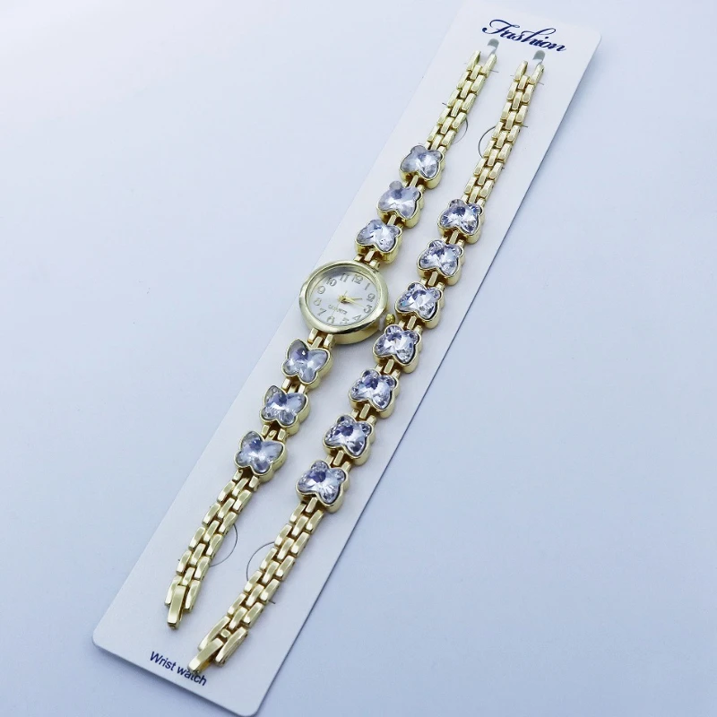 Женские кварцевые часы-браслет, модные аксессуары для часов с маленькой пластиной, модные часы-бабочка, Relojes Para Mujer