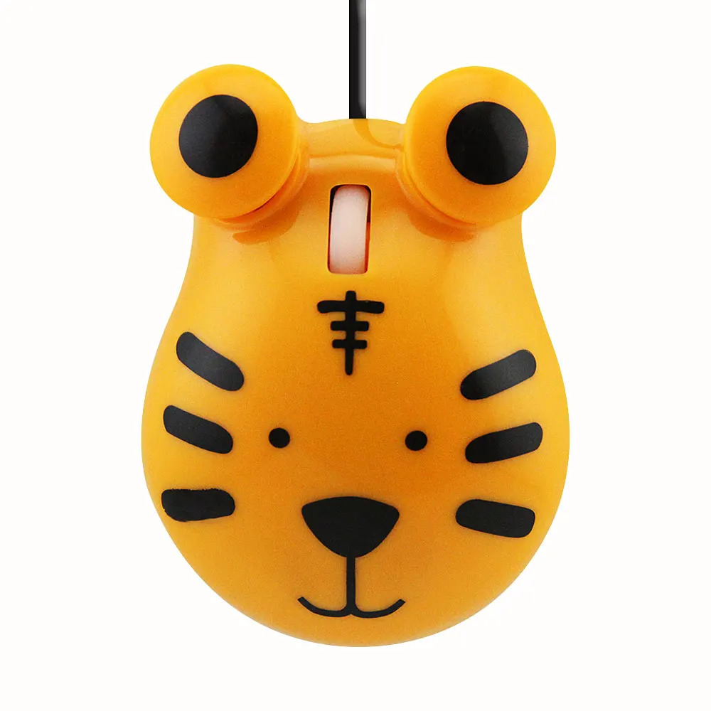 

3D Tiger Wired Mouse Animal Theme Frog Bear Elephant Tiger fish Portable Mouse For Laptops PC Mouse Gamers children's toys