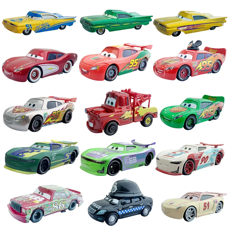 Disney Pixar Cars Mini Racers Metal Toy Original Dinoco Lightning Mcqueen Racing Car 2 3 Model Collection Kids Boy Birthday Gift