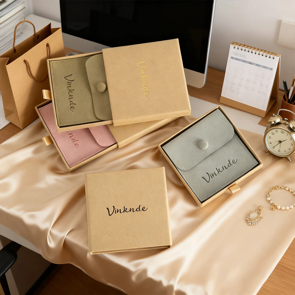 

Картонный ящик 7x7x2,5 см, выдвижная коробка для упаковки ювелирных изделий, свадебные подарочные коробки с бархатной сумкой-защелкой для ожерелья, серег, браслета