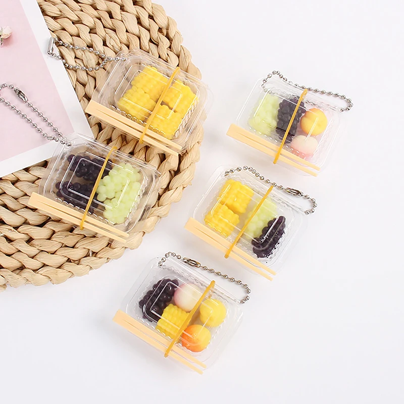 1/12 Dollhouse Mini Disposable Fruit Box With Chopsticks Dollhouse Simulation Food Model Dolls House Accessories