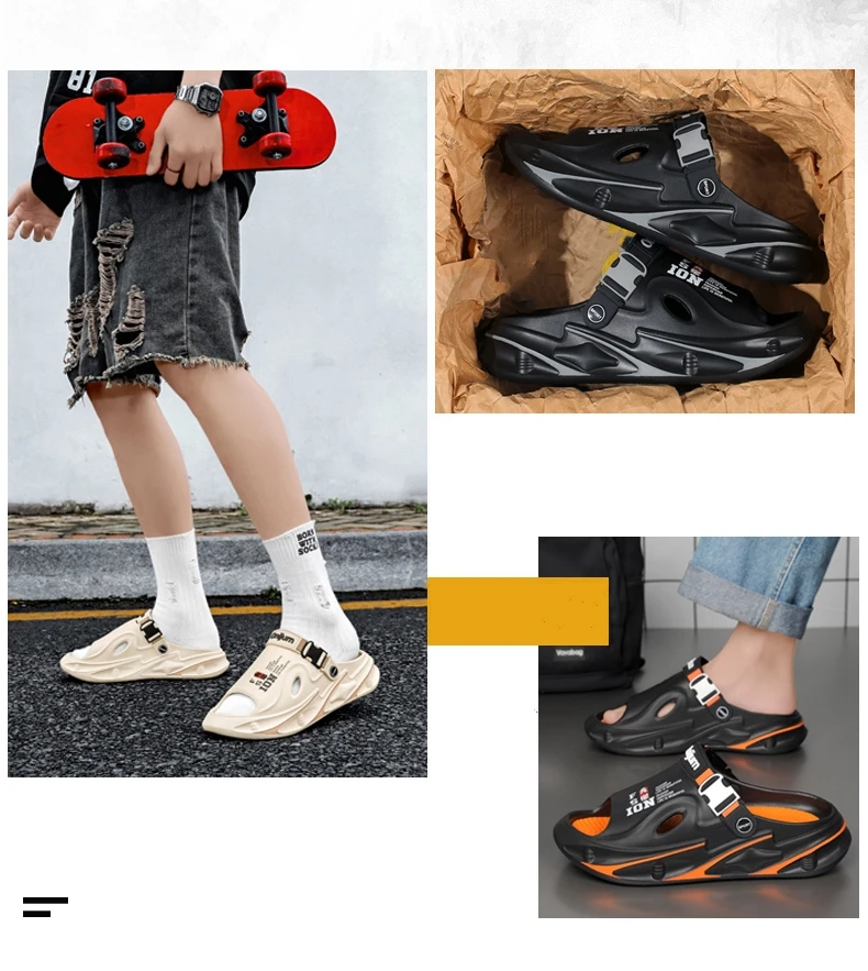 Sommer Herren Strandpantoffeln Bequeme Weiche Clogs Outdoor-Sandalen Herren Freizeitschuhe Damen Garten-Wasserschuhe Herren Strandpantoffeln – Detail 2