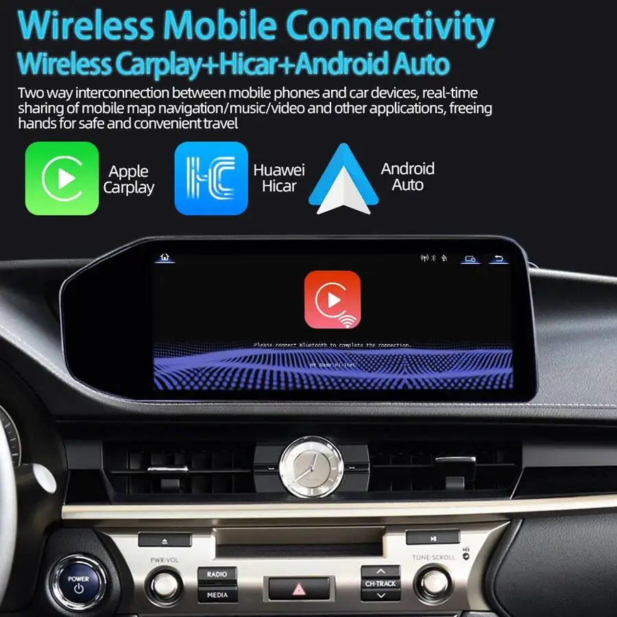12.3inch Linux Car Radio Screen For Lexus ES ES300h ES350h ES300 ES330 ES350 2013 -2022 CarPlay Android Auto Multimedia GPS Navi