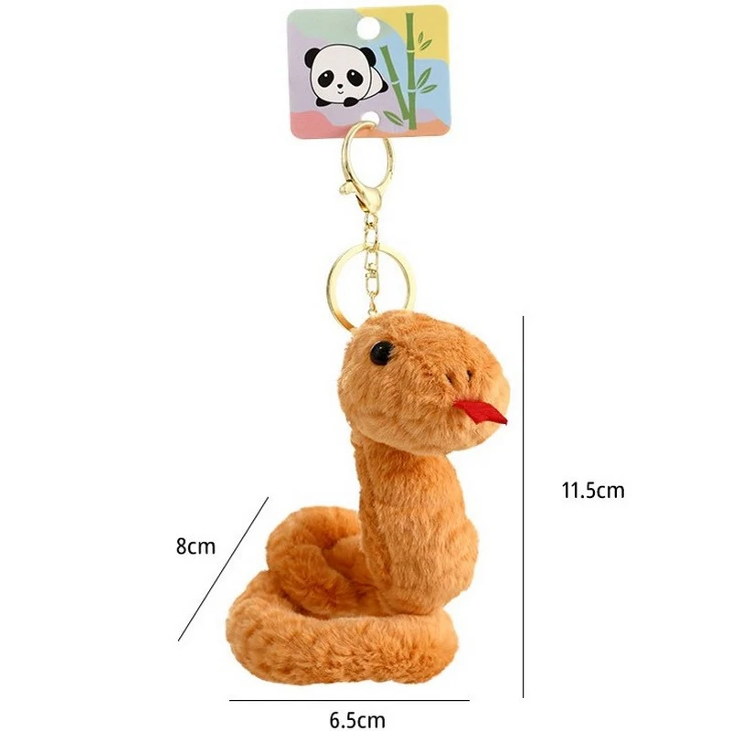 Cartoon Plush Q-Version Zodiac Snake Pluszowy brelok do kluczy Breloczek Wypchana lalka Maskotka na szczęście Prezenty dla dzieci Chiński Nowy Rok Decora