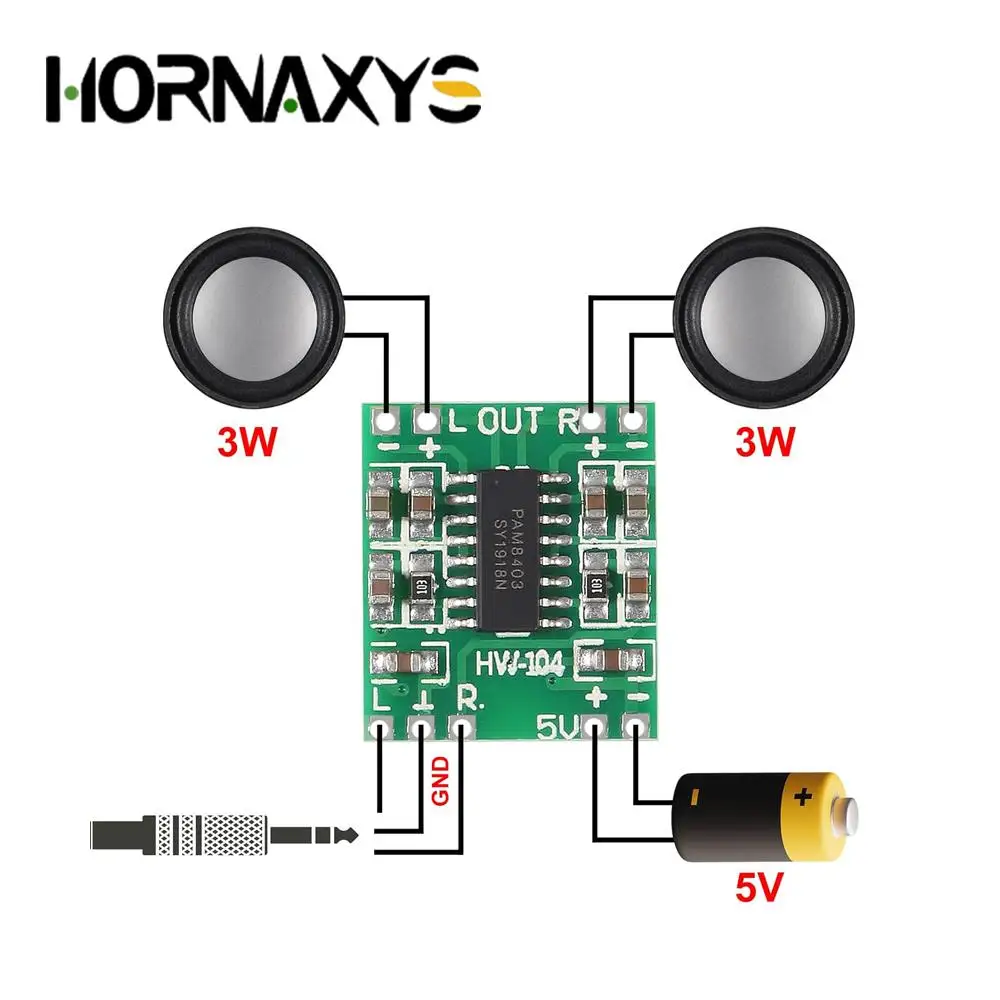 5/10PCS 2.5V To 5V Mini PAM8403 Power Amplifier Board 2 Channels 3W Class D Audio Speaker Sound Amplifier Board For Arduino