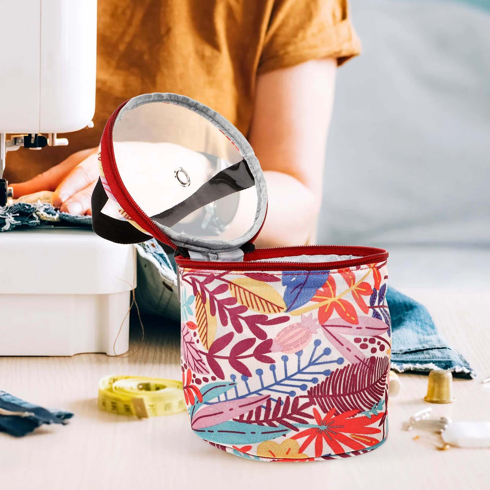 

Wool Storage Bag Home Yarn Kniting Tote Organizer Weave Large Capacity Crochet Knitting for Oxford Cloth