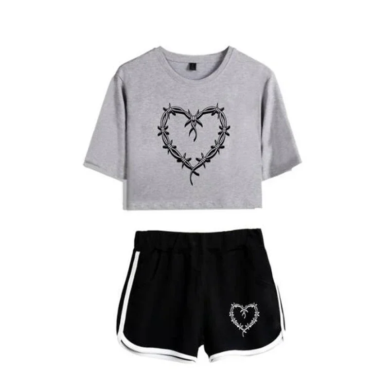 Cosdea Karol G Bichota Merch Dames Trainingspak Tweedelige Set Dames Top en Shorts Casual Sportkleding 2 stuks Oufits Streetwear Kleden