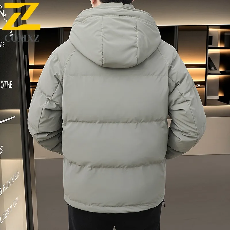 COMXZ, chaqueta de invierno para hombre con capucha, nueva moda 20225, chaqueta corta de viaje ligera a la moda, chaqueta acolchada informal versátil urbana