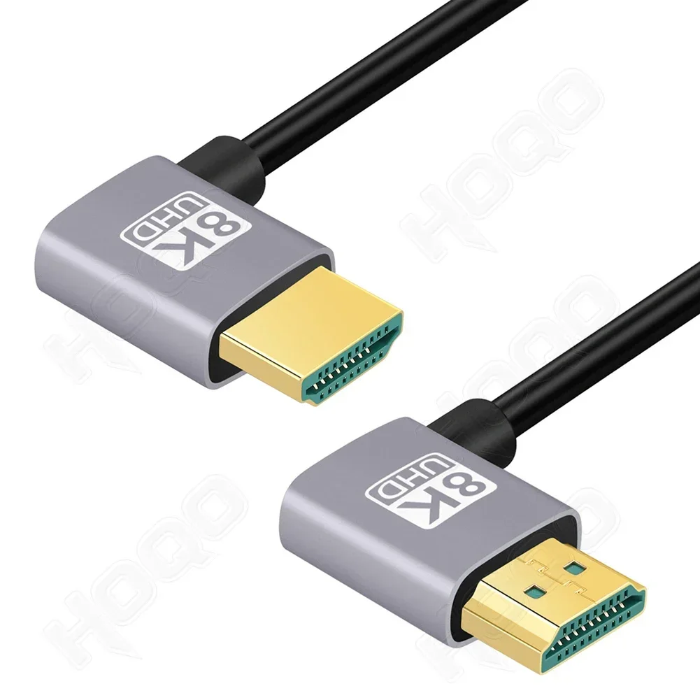 Ultra Slim 8K HDMI 2.1v Cable 90 Degree angle 60Hz 48Gbps eARC ARC HDCP Ultra High Speed HDR for HD TV Laptop Projector PS4/5