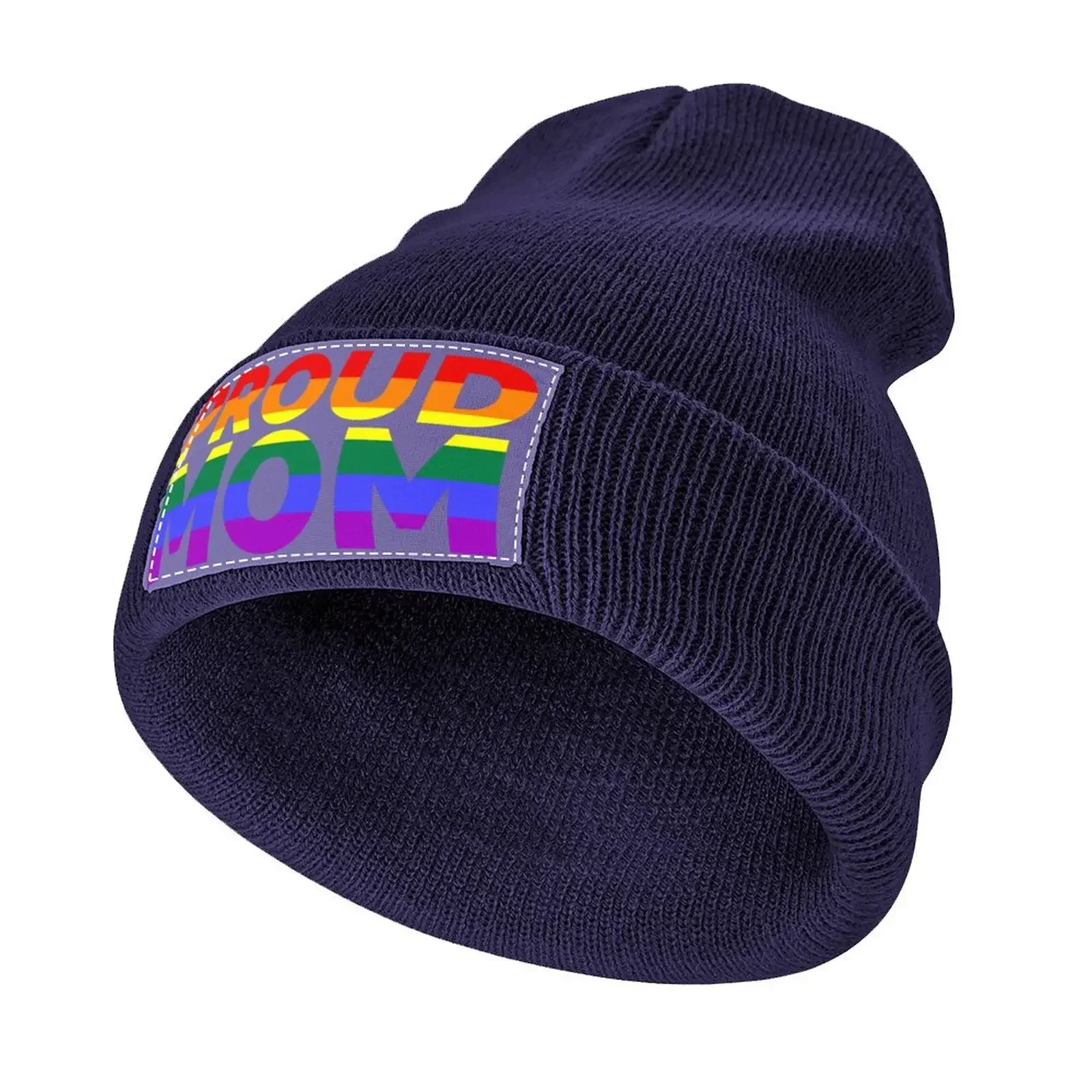 

Proud Mom Rainbow Pride LGBT Flag Color Knitted Hat black Luxury Brand summer hats Women's Hats 2023 Men's