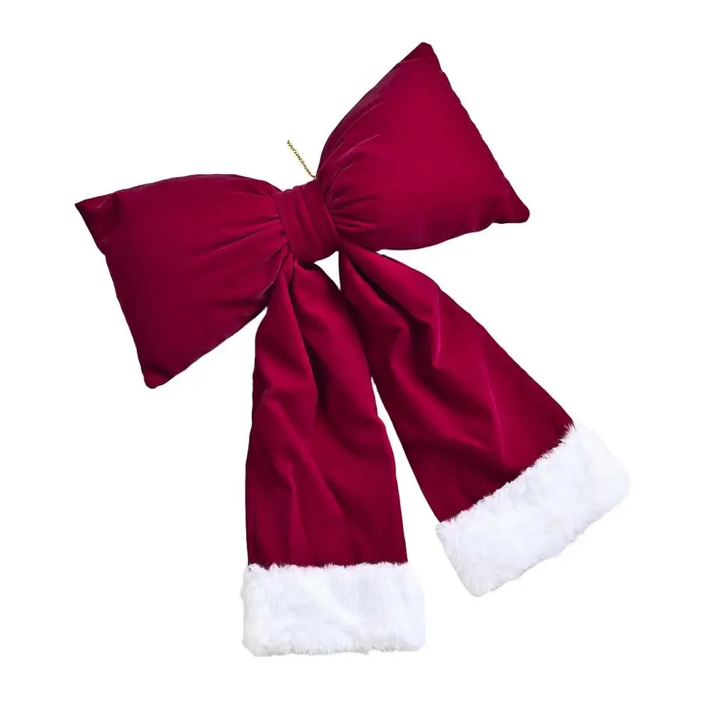 Luxury Red Christmas Bow Decoration Extra Large 35x27cm With Rhinestones For Xmas Tree Garland Box Home Festival