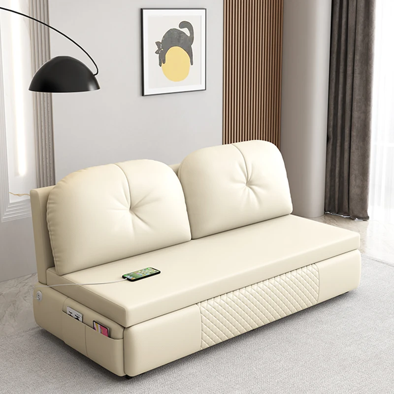 

USB Torage Square Couches Fancy Designer Wood Foldable Modern Sofa Bed Nordic Lounge Canape Convertible Living Room Furniture